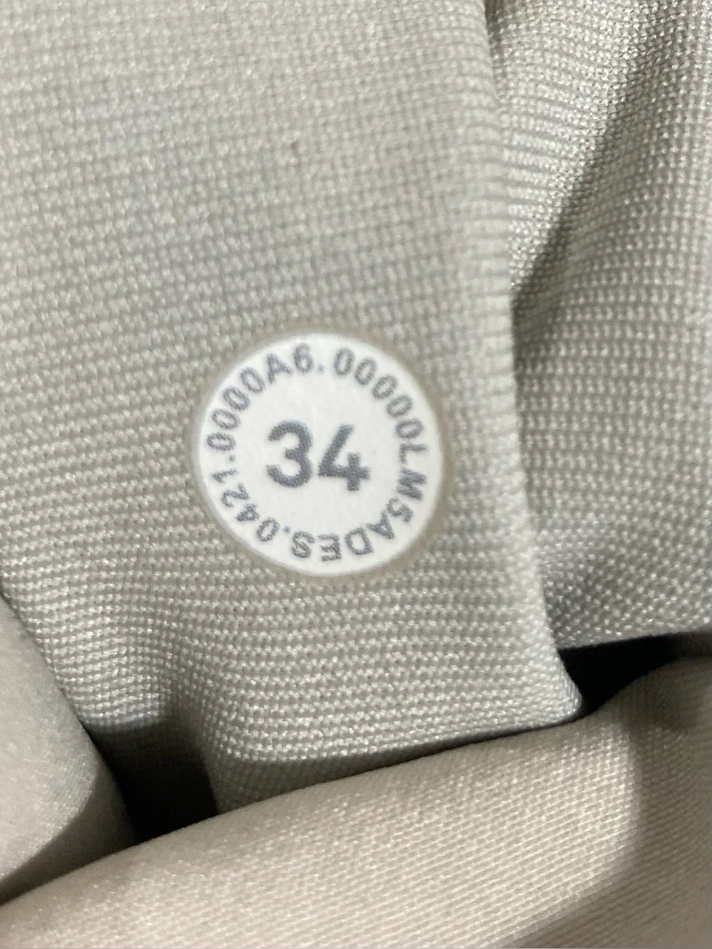 Lululemon Men’s ABC Classic Fit Pant Silverdrop Color Size 34X285 Pockets